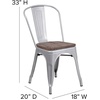 image:imageFlash Furniture Perry Metal Stackable Chair with Wood Seat 1 Pack BlackSilver