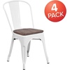 image:imageFlash Furniture Perry Metal Stackable Chair with Wood Seat 1 Pack BlackWhite