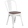 image:imageFlash Furniture Perry Metal Stackable Chair with Wood Seat 1 Pack BlackWhite