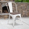image:imageFlash Furniture Perry Metal Stackable Chair with Wood Seat 1 Pack BlackWhite