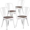 image:imageFlash Furniture Perry Metal Stackable Chair with Wood Seat 1 Pack BlackWhite