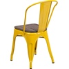 image:imageFlash Furniture Perry Metal Stackable Chair with Wood Seat 1 Pack BlackYellow