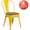 image:imageFlash Furniture Perry Metal Stackable Chair with Wood Seat 1 Pack BlackYellow