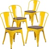 image:imageFlash Furniture Perry Metal Stackable Chair with Wood Seat 1 Pack BlackYellow