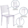 image:imageFlash Furniture Phantom Series Transparent IndoorOutdoor Stacking Side Chair with Floor Protector Rubber GlidesSet of 1
