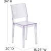 image:imageFlash Furniture Phantom Series Transparent IndoorOutdoor Stacking Side Chair with Floor Protector Rubber GlidesSet of 1