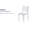 image:imageFlash Furniture Phantom Series Transparent IndoorOutdoor Stacking Side Chair with Floor Protector Rubber GlidesSet of 4