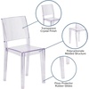 image:imageFlash Furniture Phantom Series Transparent IndoorOutdoor Stacking Side Chair with Floor Protector Rubber GlidesSet of 4