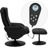 image:imageFlash Furniture Poppy Massaging MultiPosition Plush Recliner with Side Pocket and Ottoman in Black LeatherSoftBlack