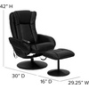 image:imageFlash Furniture Poppy Massaging MultiPosition Plush Recliner with Side Pocket and Ottoman in Black LeatherSoftBlack