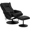 image:imageFlash Furniture Poppy Massaging MultiPosition Plush Recliner with Side Pocket and Ottoman in Black LeatherSoftBlack
