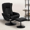 image:imageFlash Furniture Poppy Massaging MultiPosition Plush Recliner with Side Pocket and Ottoman in Black LeatherSoftBlack