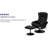 image:imageFlash Furniture Poppy Massaging MultiPosition Plush Recliner with Side Pocket and Ottoman in Black LeatherSoftBlack