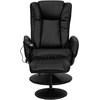 image:imageFlash Furniture Poppy Massaging MultiPosition Plush Recliner with Side Pocket and Ottoman in Black LeatherSoftBlack