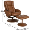 image:imageFlash Furniture Poppy Massaging MultiPosition Plush Recliner with Side Pocket and Ottoman in Black LeatherSoftBrown