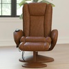 image:imageFlash Furniture Poppy Massaging MultiPosition Plush Recliner with Side Pocket and Ottoman in Black LeatherSoftBrown
