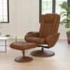 image:imageFlash Furniture Poppy Massaging MultiPosition Plush Recliner with Side Pocket and Ottoman in Black LeatherSoftBrown