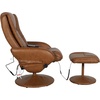image:imageFlash Furniture Poppy Massaging MultiPosition Plush Recliner with Side Pocket and Ottoman in Black LeatherSoftBrown