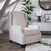 image:imageFlash Furniture Prescott Polyester Fabric Upholstered Slim Wingback Recliner Modern Pushback Recliner Chair with Pocket Spring Seat CreamCream