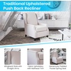 image:imageFlash Furniture Prescott Polyester Fabric Upholstered Slim Wingback Recliner Modern Pushback Recliner Chair with Pocket Spring Seat CreamCream