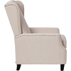 image:imageFlash Furniture Prescott Polyester Fabric Upholstered Slim Wingback Recliner Modern Pushback Recliner Chair with Pocket Spring Seat CreamCream