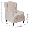 image:imageFlash Furniture Prescott Polyester Fabric Upholstered Slim Wingback Recliner Modern Pushback Recliner Chair with Pocket Spring Seat CreamCream