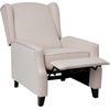image:imageFlash Furniture Prescott Polyester Fabric Upholstered Slim Wingback Recliner Modern Pushback Recliner Chair with Pocket Spring Seat CreamCream