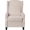 image:imageFlash Furniture Prescott Polyester Fabric Upholstered Slim Wingback Recliner Modern Pushback Recliner Chair with Pocket Spring Seat CreamCream