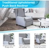 image:imageFlash Furniture Prescott Polyester Fabric Upholstered Slim Wingback Recliner Modern Pushback Recliner Chair with Pocket Spring Seat CreamGrey