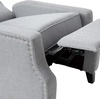 image:imageFlash Furniture Prescott Polyester Fabric Upholstered Slim Wingback Recliner Modern Pushback Recliner Chair with Pocket Spring Seat CreamGrey