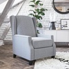 image:imageFlash Furniture Prescott Polyester Fabric Upholstered Slim Wingback Recliner Modern Pushback Recliner Chair with Pocket Spring Seat CreamGrey