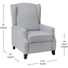 image:imageFlash Furniture Prescott Polyester Fabric Upholstered Slim Wingback Recliner Modern Pushback Recliner Chair with Pocket Spring Seat CreamGrey