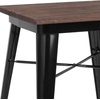image:imageFlash Furniture Prince 235 Square Black Metal Indoor Table with Walnut Rustic Wood Top
