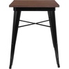 image:imageFlash Furniture Prince 235 Square Black Metal Indoor Table with Walnut Rustic Wood Top
