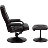 image:imageFlash Furniture Rachel Contemporary MultiPosition LeatherSoft Recliner Chair with Ottoman 360Degree Swivel Recliner Chair and Ottoman Set BlackBrown