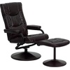 image:imageFlash Furniture Rachel Contemporary MultiPosition LeatherSoft Recliner Chair with Ottoman 360Degree Swivel Recliner Chair and Ottoman Set BlackBrown