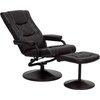 image:imageFlash Furniture Rachel Contemporary MultiPosition LeatherSoft Recliner Chair with Ottoman 360Degree Swivel Recliner Chair and Ottoman Set BlackBrown