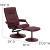 image:imageFlash Furniture Rachel Contemporary MultiPosition LeatherSoft Recliner Chair with Ottoman 360Degree Swivel Recliner Chair and Ottoman Set BlackBurgundy