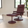image:imageFlash Furniture Rachel Contemporary MultiPosition LeatherSoft Recliner Chair with Ottoman 360Degree Swivel Recliner Chair and Ottoman Set BlackBurgundy