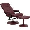 image:imageFlash Furniture Rachel Contemporary MultiPosition LeatherSoft Recliner Chair with Ottoman 360Degree Swivel Recliner Chair and Ottoman Set BlackBurgundy