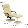 image:imageFlash Furniture Rachel Contemporary MultiPosition LeatherSoft Recliner Chair with Ottoman 360Degree Swivel Recliner Chair and Ottoman Set BlackCream