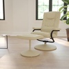 image:imageFlash Furniture Rachel Contemporary MultiPosition LeatherSoft Recliner Chair with Ottoman 360Degree Swivel Recliner Chair and Ottoman Set BlackCream