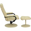 image:imageFlash Furniture Rachel Contemporary MultiPosition LeatherSoft Recliner Chair with Ottoman 360Degree Swivel Recliner Chair and Ottoman Set BlackCream
