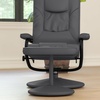 image:imageFlash Furniture Rachel Contemporary MultiPosition LeatherSoft Recliner Chair with Ottoman 360Degree Swivel Recliner Chair and Ottoman Set BlackGrey