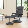 image:imageFlash Furniture Rachel Contemporary MultiPosition LeatherSoft Recliner Chair with Ottoman 360Degree Swivel Recliner Chair and Ottoman Set BlackGrey