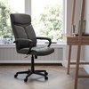 image:imageFlash Furniture Raya High Back Black LeatherSoft Executive Swivel Office Chair with Slight Mesh Accent and Arms