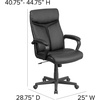 image:imageFlash Furniture Raya High Back Black LeatherSoft Executive Swivel Office Chair with Slight Mesh Accent and Arms