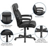 image:imageFlash Furniture Raya High Back Black LeatherSoft Executive Swivel Office Chair with Slight Mesh Accent and Arms