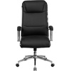 image:imageFlash Furniture Rebecca High Back Designer White LeatherSoft Smooth Upholstered Executive Swivel Office Chair with Chrome Base and ArmsBlack