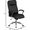 image:imageFlash Furniture Rebecca High Back Designer White LeatherSoft Smooth Upholstered Executive Swivel Office Chair with Chrome Base and ArmsBlack